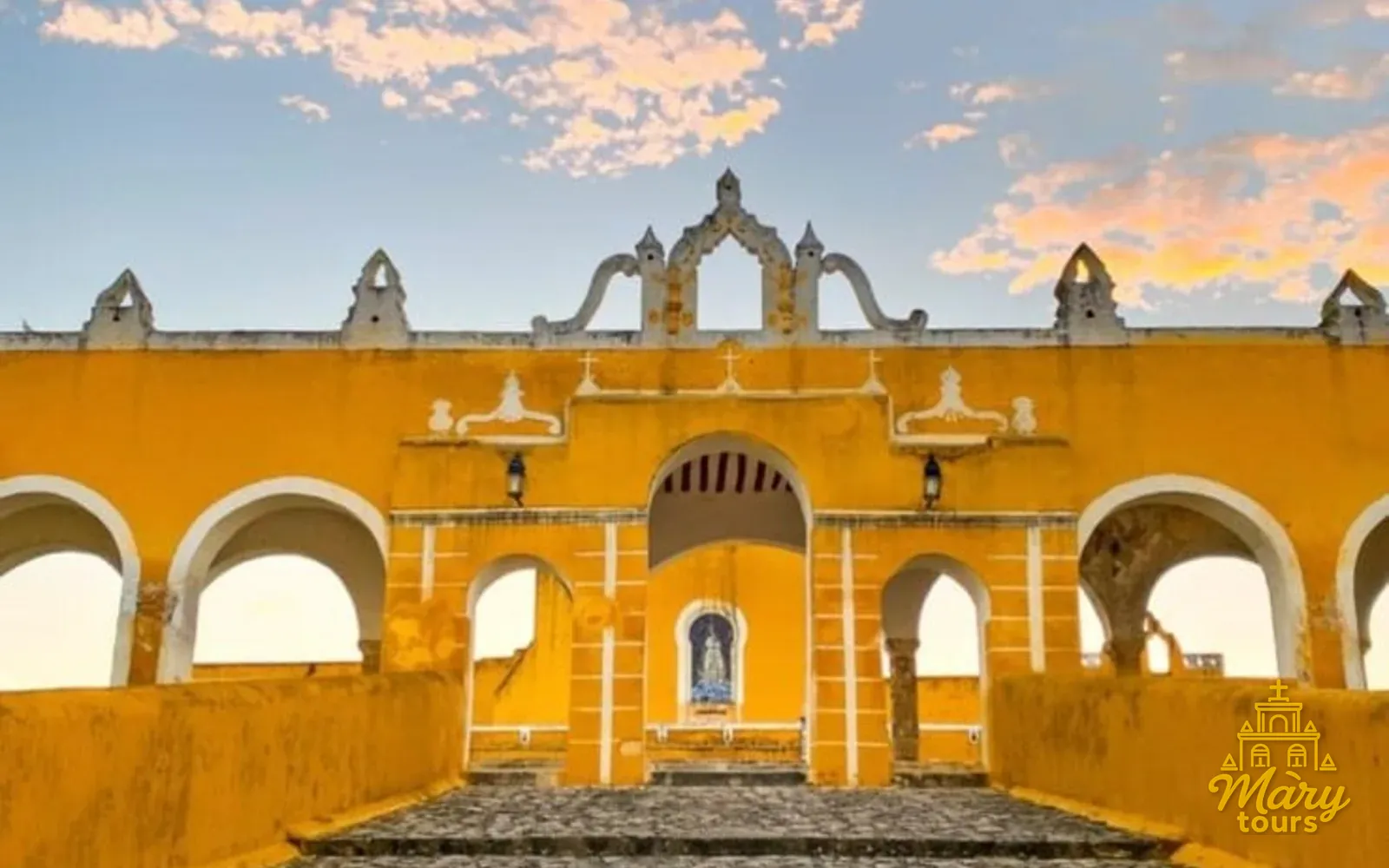 Yellow arches of the Convent of San Antonio de Padua in Izamal