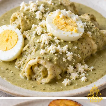 Papadzules with egg and pumpkin seed sauce