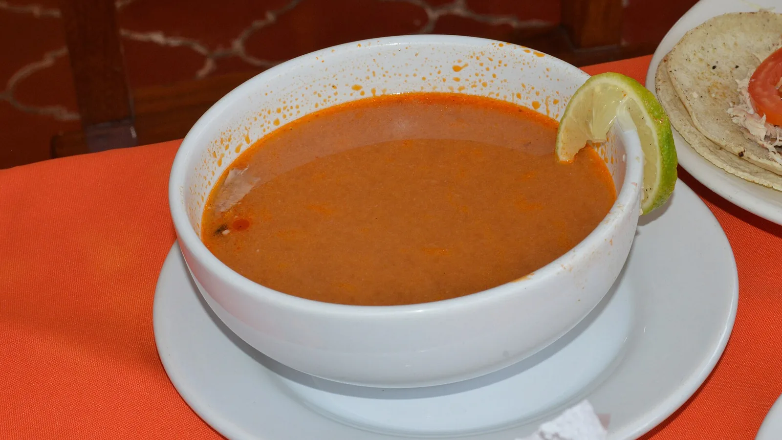 Yucatecan lime soup served in a bowl